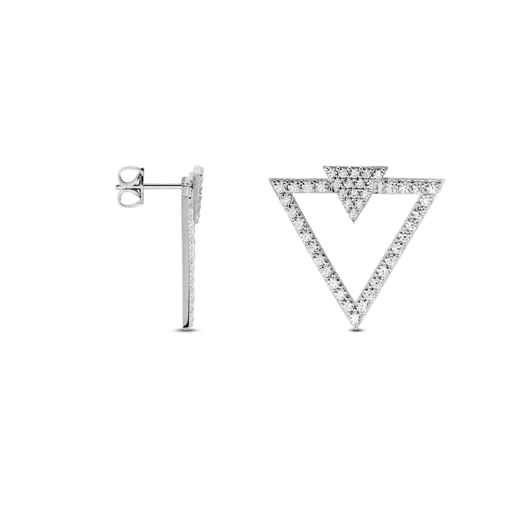 Boucles D'oreilles Pendantes Sauge Argent Blanc Oxyde - Boucles d'oreilles pendantes Femme | Histoire d’Or