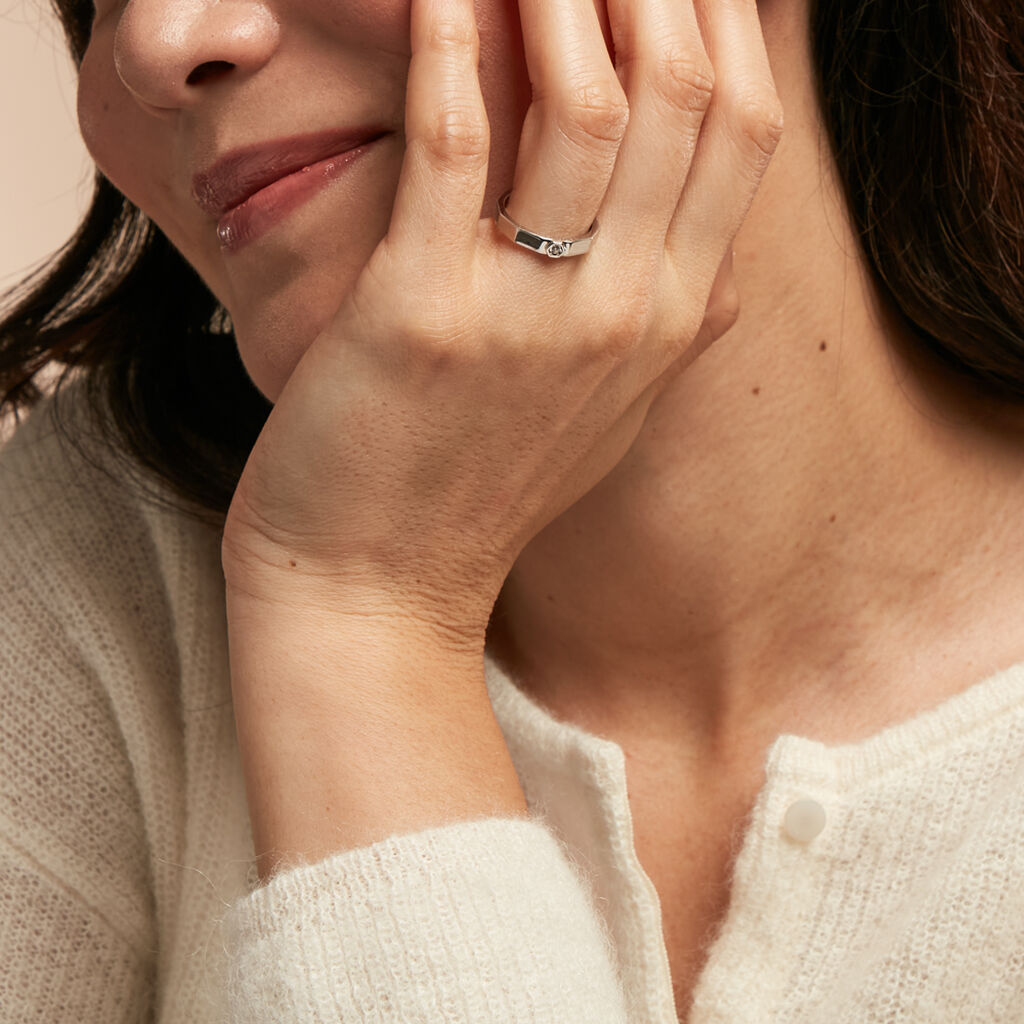 Bague Ishtar Argent Blanc Oxyde De Zirconium - Bagues solitaires Femme | Histoire d’Or