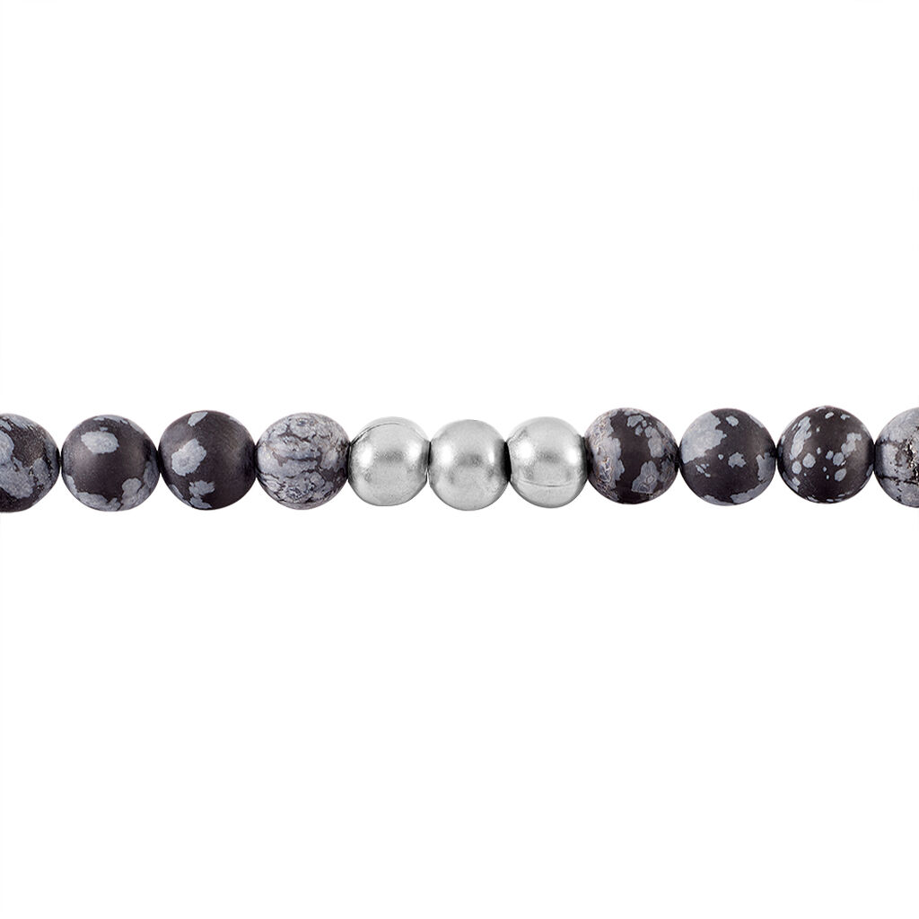 Bracelet Adonis Acier Blanc Pierre De Synthese - Bracelets fantaisie Homme | Histoire d’Or