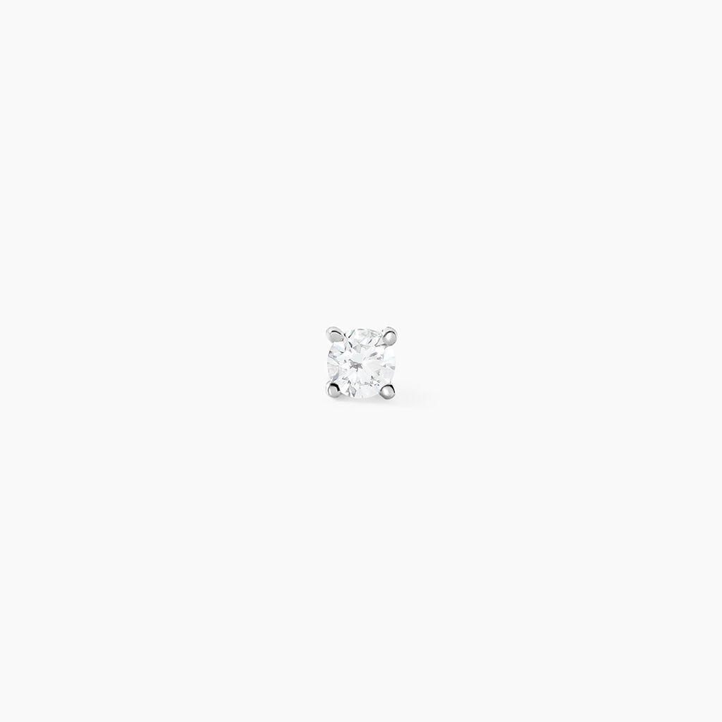 Boucle D'oreille Puce Unitaire Victoria Or Blanc Diamant - Clous d'oreilles Famille | Histoire d’Or