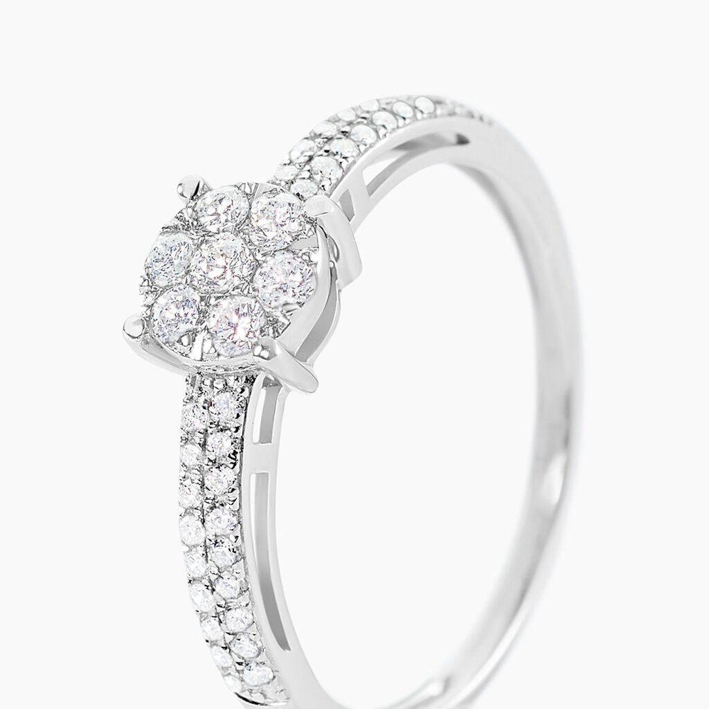 Bague Julia Ld Platine Blanc Diamant Synthétique - Bagues avec pierre Femme | Histoire d’Or