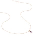 Collier Frannie Or Rose Amethyste Et Oxyde De Zirconium - Colliers Femme | Histoire d&rsquo;Or