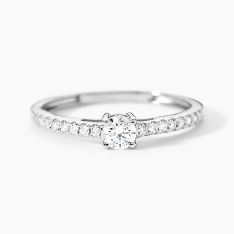 Bague Eliisa Platine Blanc Diamant - Bagues solitaires Femme | Histoire d&rsquo;Or