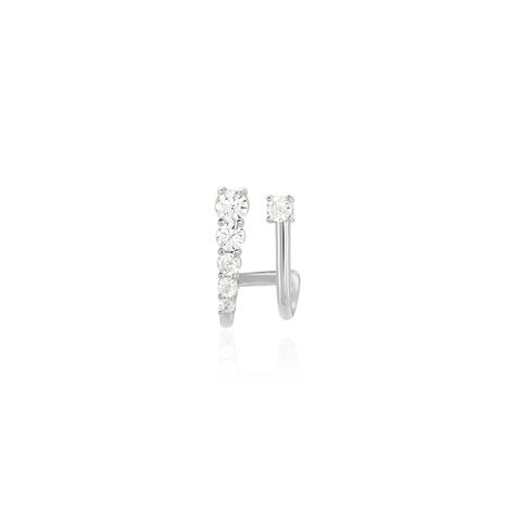 Boucle D'oreille Unitaire Minty Argent Blanc Oxyde De Zirconium - Boucles d'oreilles créoles Femme | Histoire d’Or