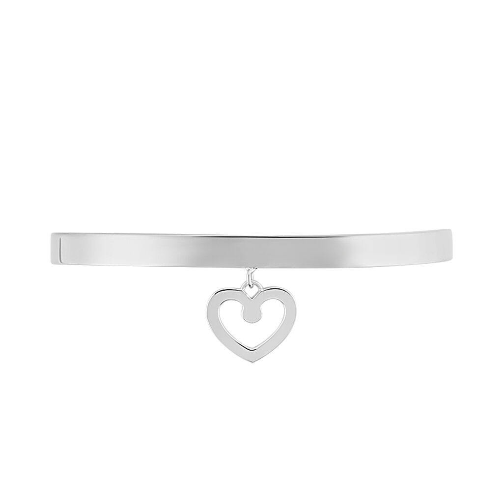 Bracelet Jonc Sally Argent Blanc - Bracelets Coeur Femme | Histoire d’Or