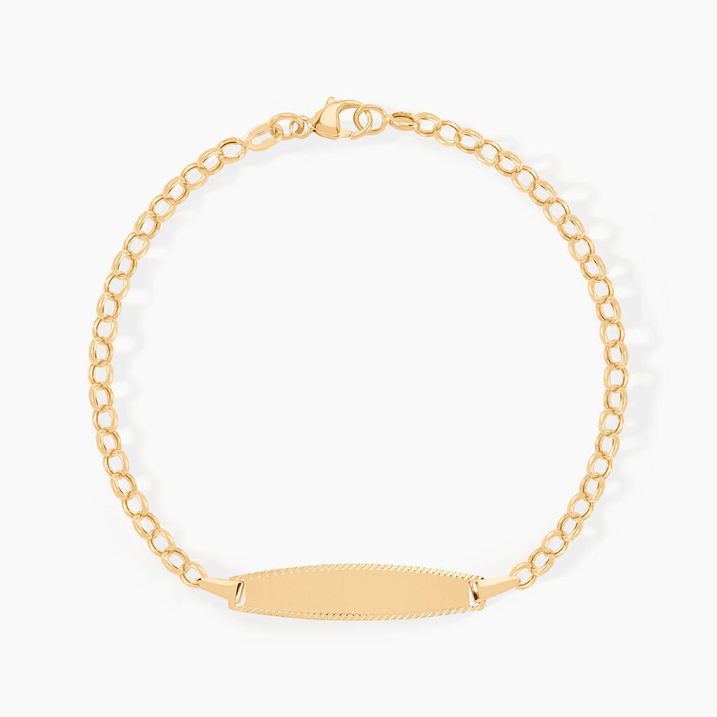 Bracelet Identit&eacute; Marcel Maille Jaseron Or Jaune - Bracelets Communion Enfant | Histoire d&rsquo;Or