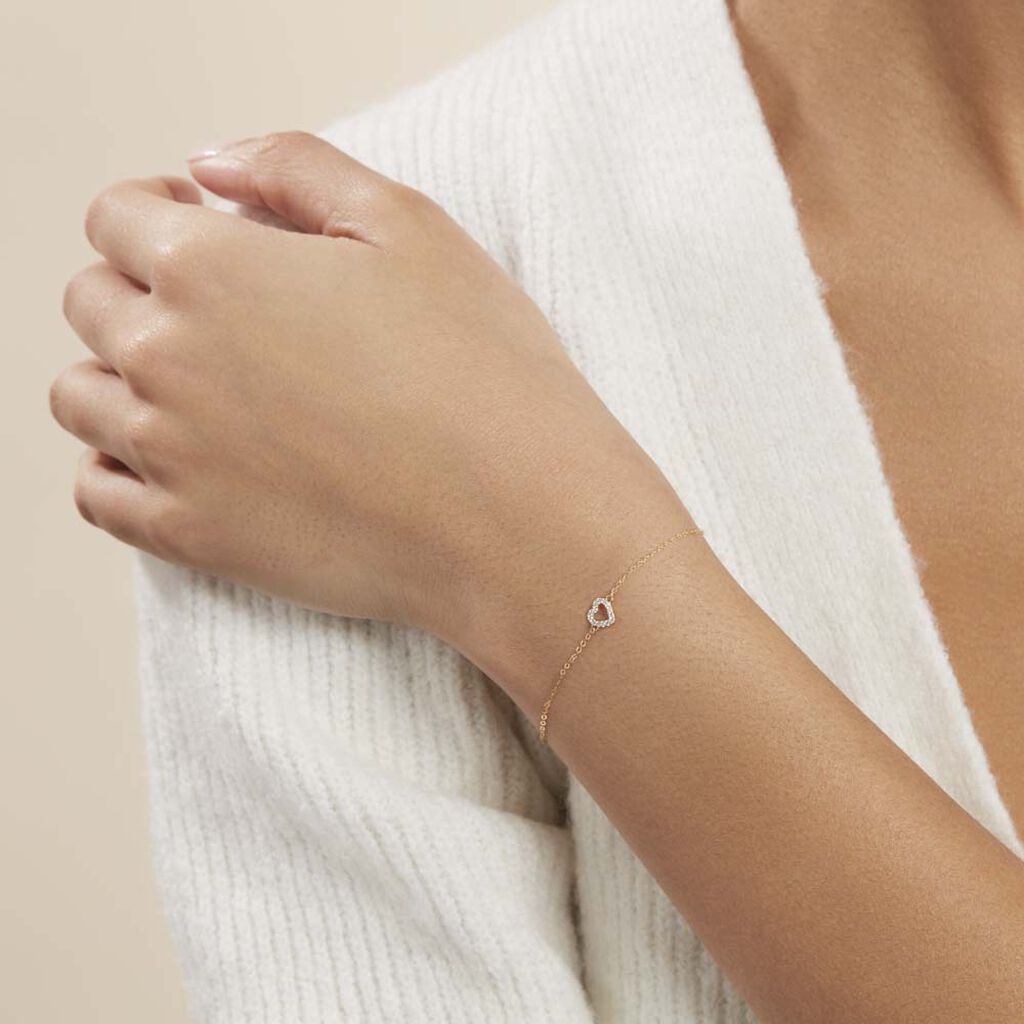 Bracelet Eufemia Or Jaune Oxyde De Zirconium - Bracelets Coeur Femme | Histoire d’Or