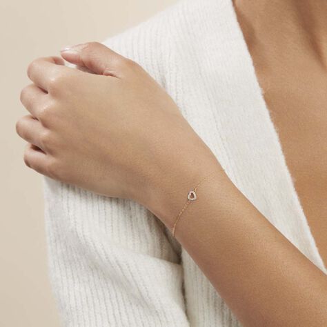 Bracelet Eufemia Or Jaune Oxyde De Zirconium - Bracelets Coeur Femme | Histoire d’Or