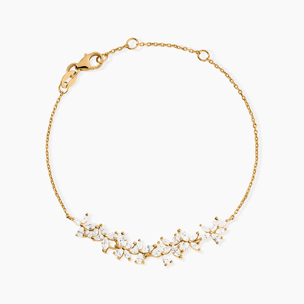 Bracelet Waouh Plaqu&eacute; Or Jaune Oxyde De Zirconium - Bracelets Femme | Histoire d&rsquo;Or
