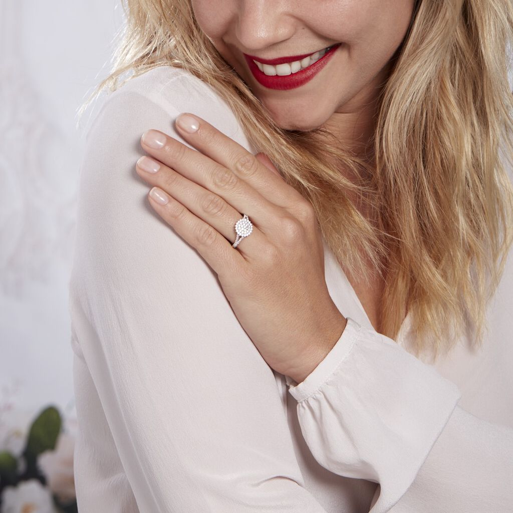 Bague Or Blanc Mirel Oxyde - Bagues avec pierre Femme | Histoire d’Or