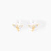 Boucles D'oreilles Puces Frigga Or Jaune Perle De Culture Et Oxyde - Clous d'oreilles Femme | Histoire d’Or