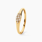 Bague Merryl Argent Dor&eacute; A L'Or 750/1000 Oxyde De Zirconium - Bagues avec pierre Femme | Histoire d&rsquo;Or
