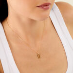 Collier Caty Argent Dor&eacute; A L'Or 750/1000 Oxyde De Zirconium - Colliers Femme | Histoire d&rsquo;Or