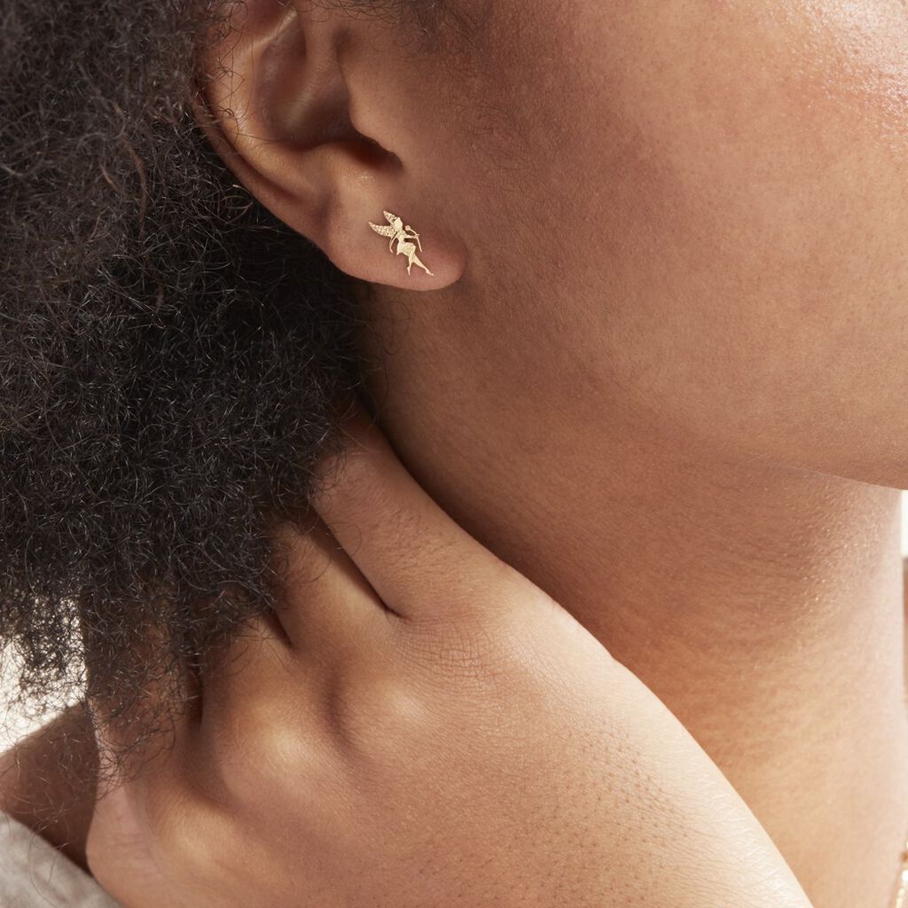 Boucles D'oreilles Puces Gabinienne Fee Or Jaune - Clous d'oreilles Femme | Histoire d’Or