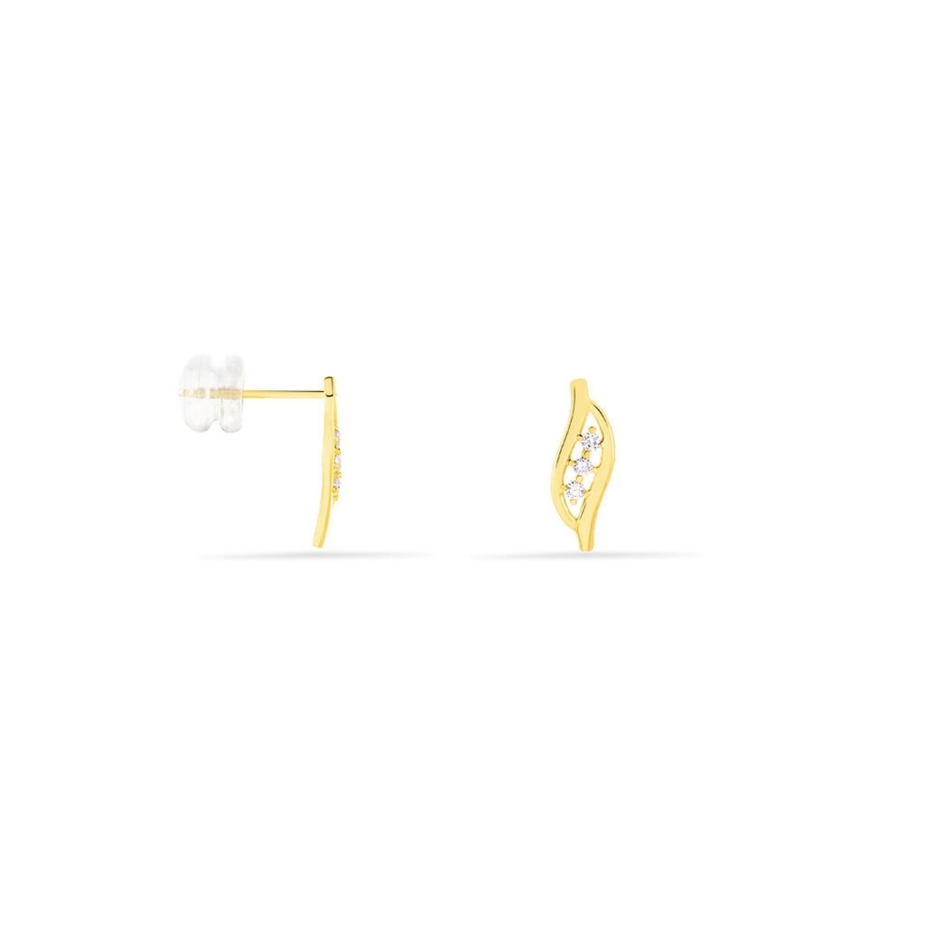 Boucles D'oreilles Puces Caline Or Jaune Diamant - Clous d'oreilles Femme | Histoire d&rsquo;Or