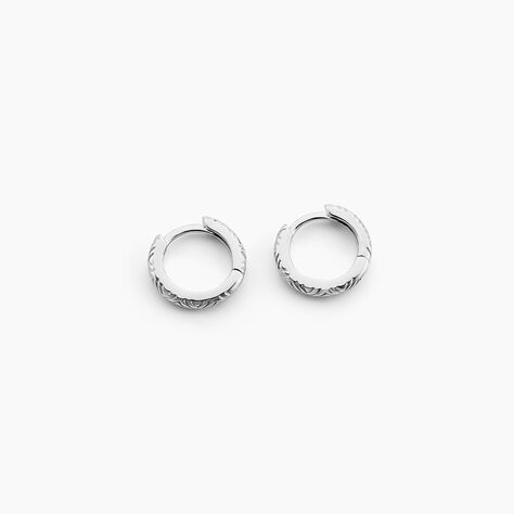 Créoles Shula Argent Blanc - Boucles d'oreilles créoles Femme | Histoire d’Or