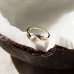 Bague Antoinette Or Jaune Perle De Culture Et Oxyde De Zirconium - Bagues solitaires Femme | Histoire d&rsquo;Or