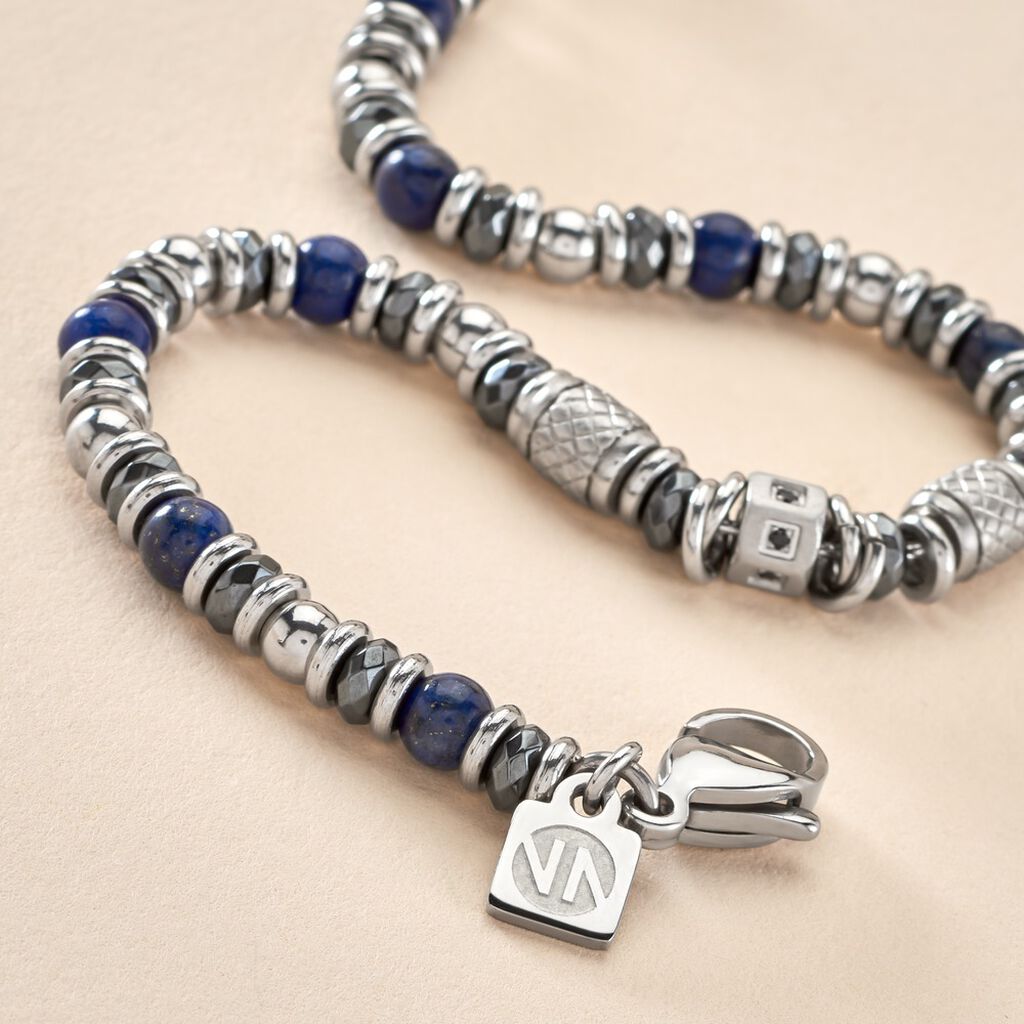 Bracelet Cliff Acier Gris Agate Hématite Oxyde De Zirconium - Bracelets Homme | Histoire d’Or