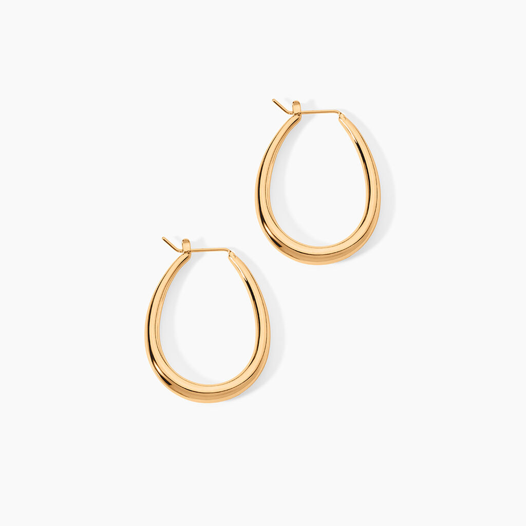 Cr&eacute;oles Olivia Ovale Plaqu&eacute; Or Jaune - Boucles d'oreilles cr&eacute;oles Femme | Histoire d&rsquo;Or