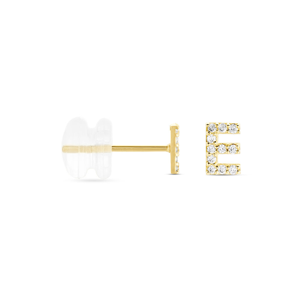 Boucle D'oreille Puce Unitaire Jodoca Or Jaune Oxyde De Zirconium - Clous d'oreilles Femme | Histoire d’Or