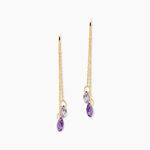Boucles D'oreilles Pendantes Terence Or Jaune Amethyste - Boucles d'oreilles pendantes Femme | Histoire d&rsquo;Or