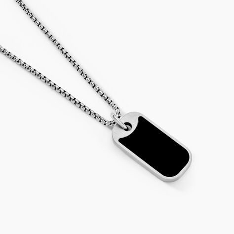 Collier Serjac Acier Blanc Agate - Colliers fantaisie Homme | Histoire d’Or