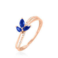 Bague Angie Or Rose Saphir Et Diamant
