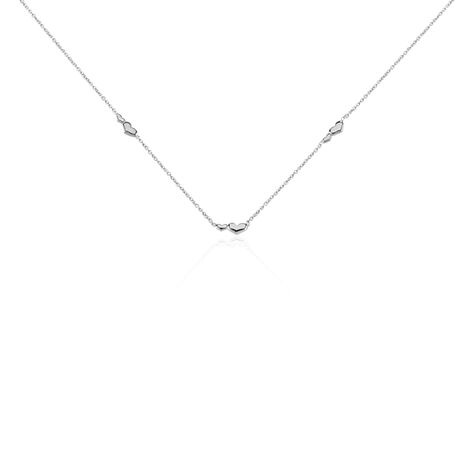 Boucles D'oreilles Puces Astria Argent Blanc - Colliers Coeur Femme | Histoire d’Or