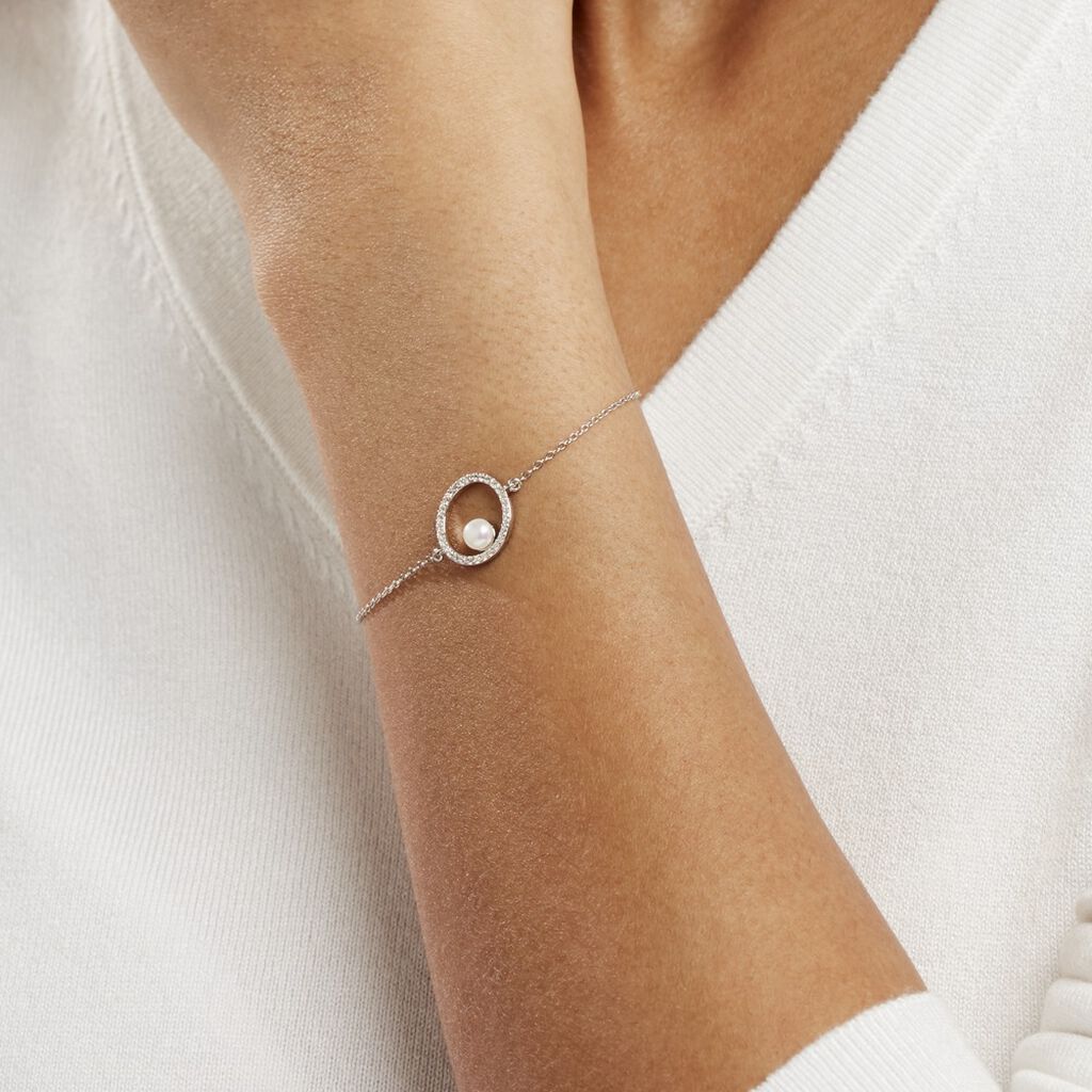 Bracelet Marthe Argent Blanc Perle De Culture Et Oxyde De Zirconium - Bracelets Femme | Histoire d’Or