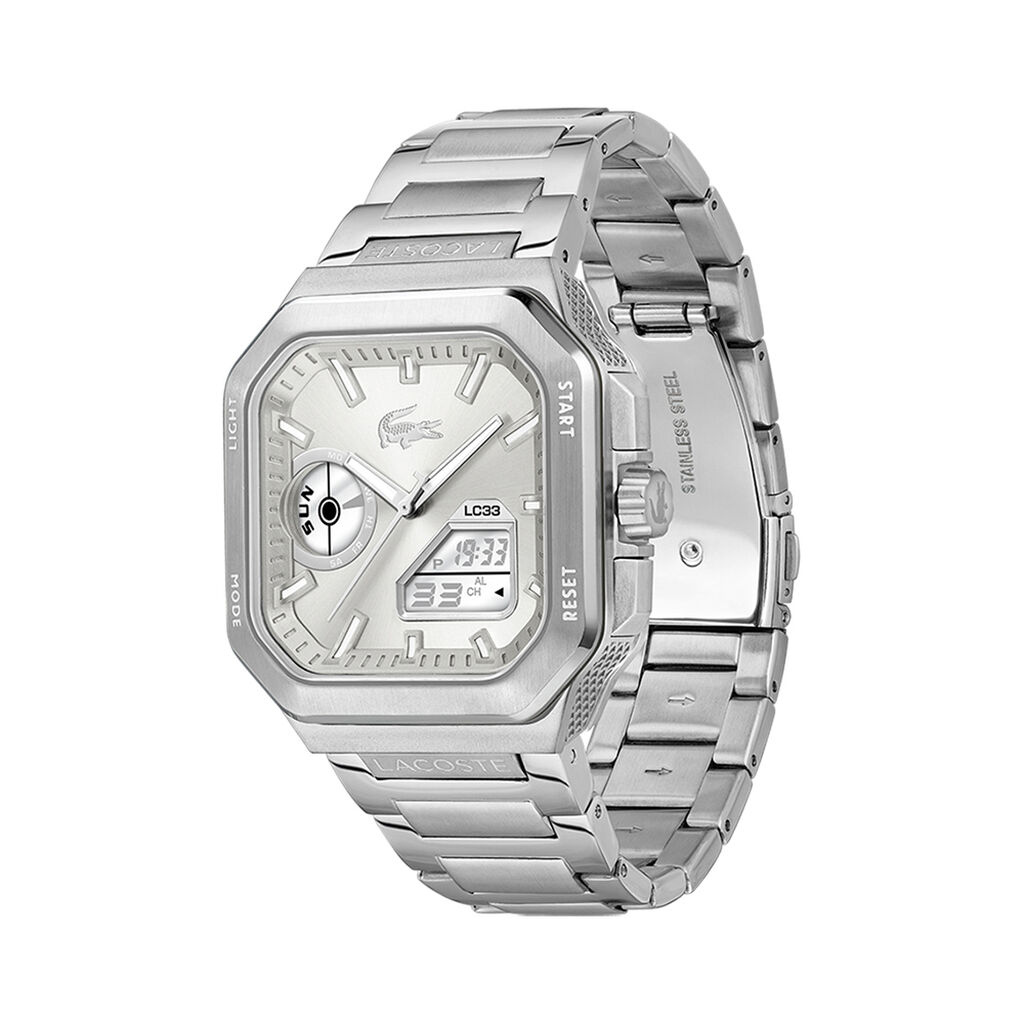 Montre Lacoste Lc33 Square Argent&eacute; - Montres Homme | Histoire d&rsquo;Or