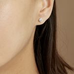 Boucles D'oreilles Puces 4 Griffes Or Blanc Diamant Synthetique - Clous d'oreilles Femme | Histoire d&rsquo;Or