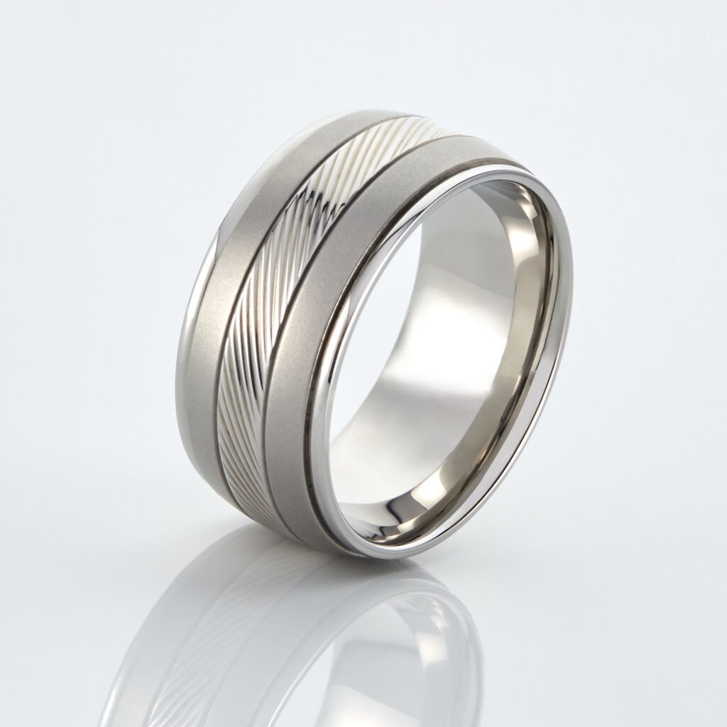 Bague Acier Blanc Sabien - Bagues fantaisie Homme | Histoire d&rsquo;Or