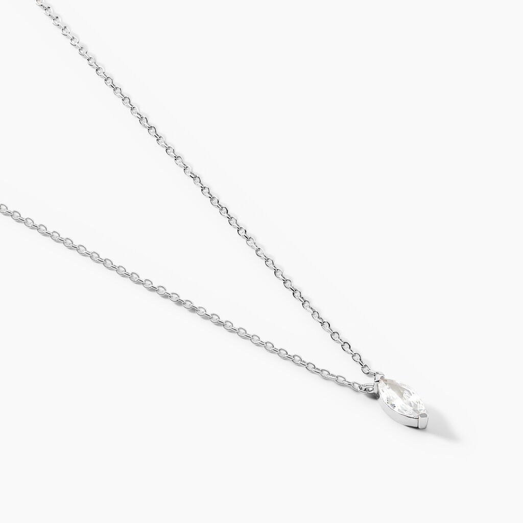 Collier Giulette Argent Blanc Oxyde De Zirconium - Colliers fantaisie Femme | Histoire d&rsquo;Or