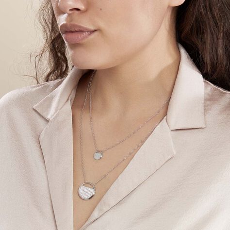 Collier Laetizia Clara Argent Blanc Oxyde De Zirconium - Colliers doubles et triples chaînes Femme | Histoire d’Or
