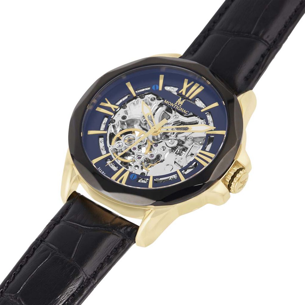 Montre Montignac Round Automatique Noir - Montres Homme | Histoire d’Or