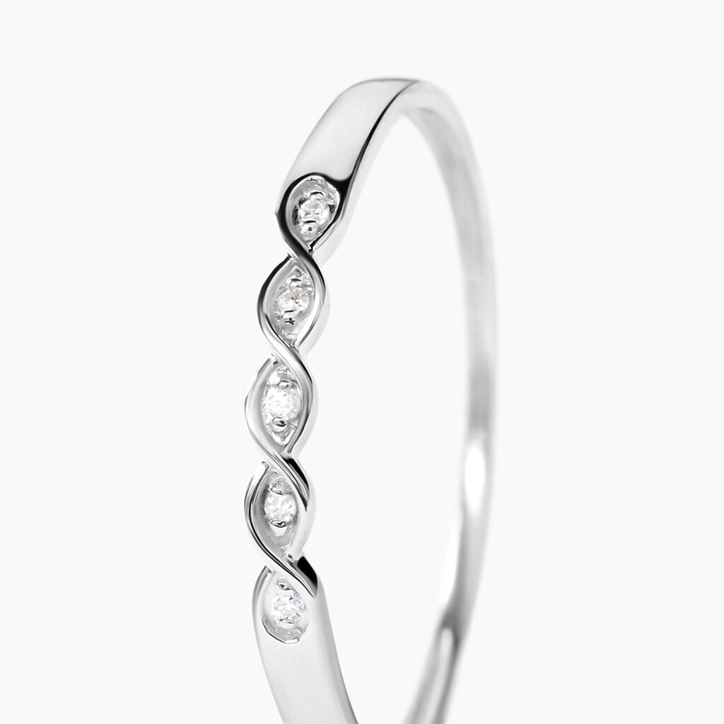 Alliance Terance Or Blanc Diamant - Alliances avec pierres  | Histoire d&rsquo;Or