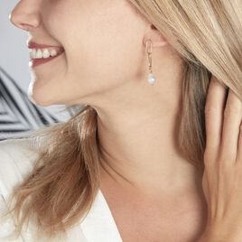 Boucles D'oreilles Pendantes Soalie Plaque Or Jaune Perle D'imitation - Boucles d'oreilles fantaisie Femme | Histoire d’Or