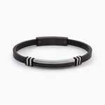 Bracelet Cuir De Vache Noir - Bracelets Cuir Homme | Histoire d&rsquo;Or