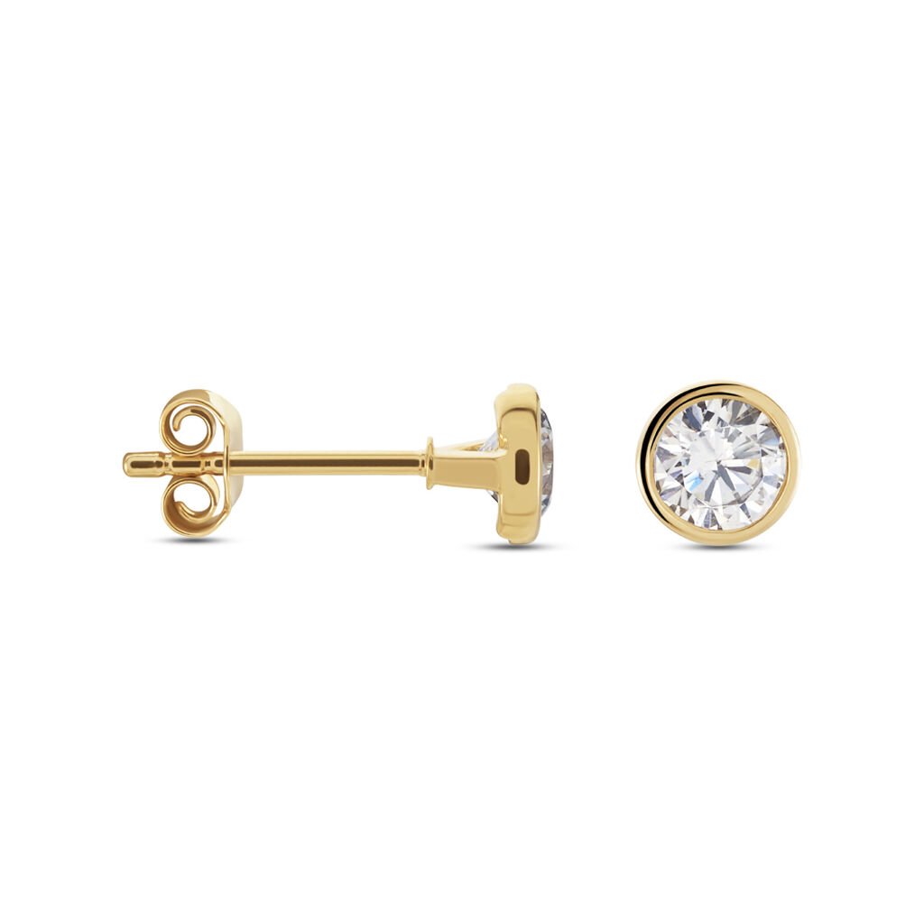 Boucles D'oreilles Puces Plaqué Or Niclaus Oxydes De Zirconium - Boucles d'oreilles fantaisie Femme | Histoire d’Or