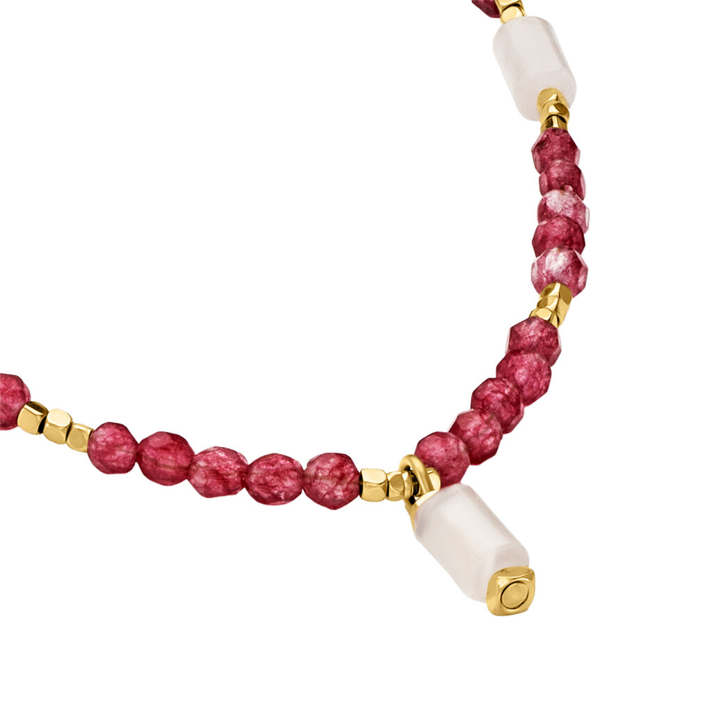 Collier Attila Acier Dor&eacute; Quartz Jade - Colliers fantaisie Femme | Histoire d&rsquo;Or