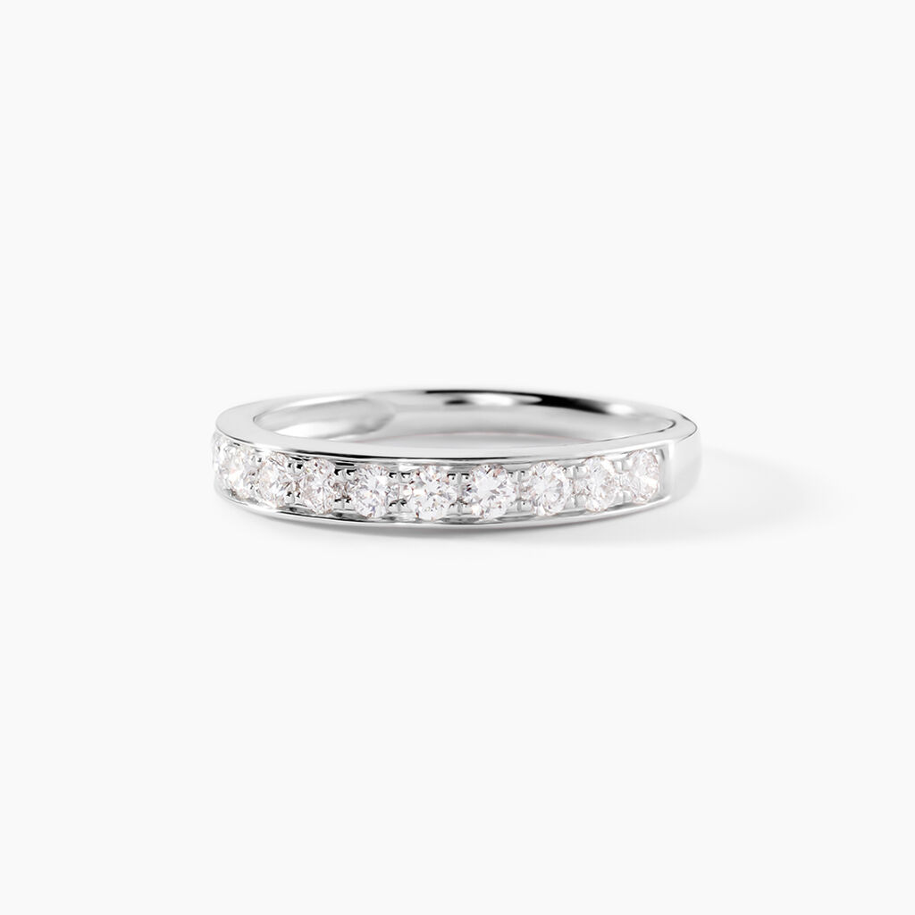 Demi Alliance Rhea Platine Blanc Diamant - Alliances Femme | Histoire d&rsquo;Or