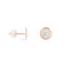 Boucles D'oreilles Puces Edmee Cercle 0 Or Rose Strass - Clous d'oreilles Femme | Histoire d’Or