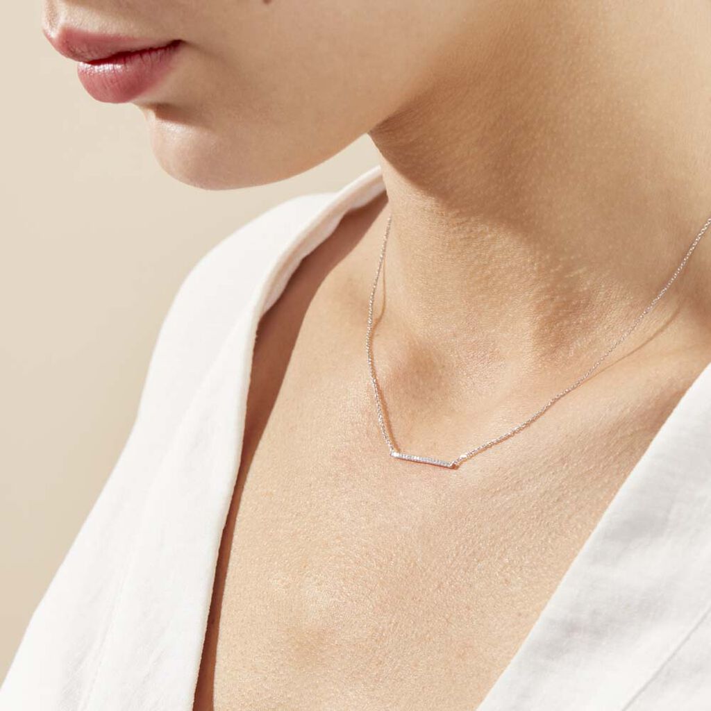 Collier Alayna Or Blanc Diamant - Colliers Femme | Histoire d’Or