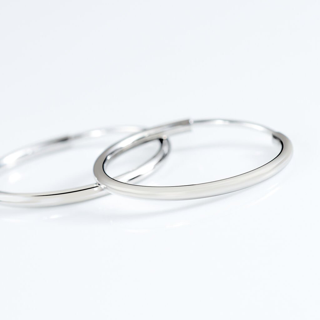 Créoles Dominae Or Blanc - Boucles d'oreilles créoles Femme | Histoire d’Or