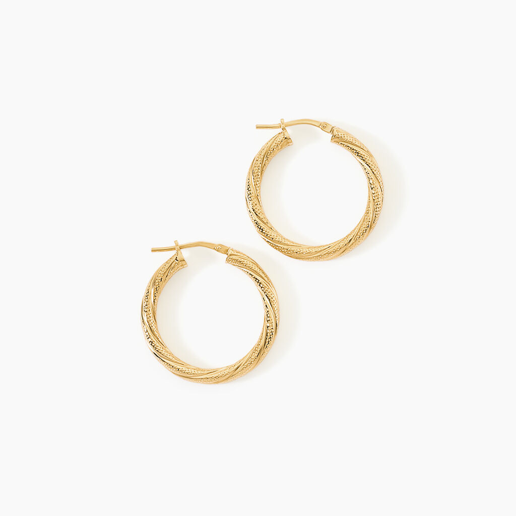 Cr&eacute;oles Clematis Argent Dor&eacute; A L'Or 750/1000 - Boucles d'oreilles cr&eacute;oles Femme | Histoire d&rsquo;Or