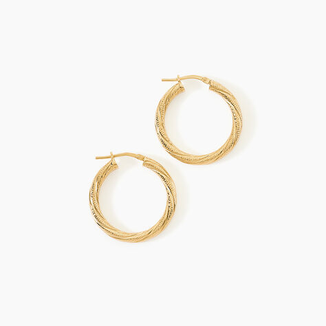 Cr&eacute;oles Clematis Argent Dor&eacute; A L'Or 750/1000 - Boucles d'oreilles cr&eacute;oles Femme | Histoire d&rsquo;Or