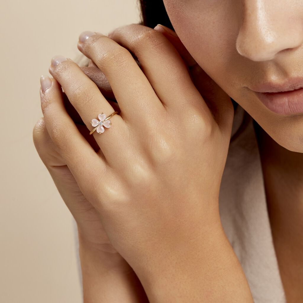 Bague Sendai Plaqué Or Jaune Oxyde De Zirconium - Bagues solitaires Femme | Histoire d’Or