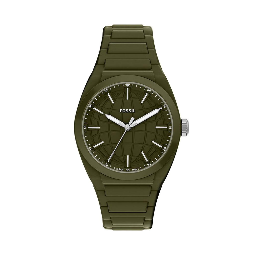 Montre Fossil Everett 3 Hand Kaki - F&ecirc;te des p&egrave;res Homme | Histoire d&rsquo;Or