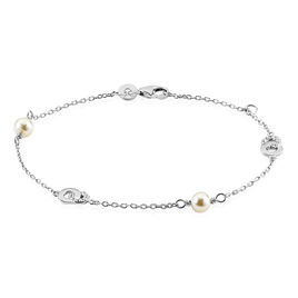 Bracelet Anilie Argent Blanc Perle De Culture Et Oxyde De Zirconium - Bracelets fantaisie Femme | Histoire d’Or