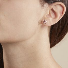 Boucles D'oreilles Puces Horcia Or Blanc Oxyde De Zirconium - Clous d'oreilles Femme | Histoire d’Or